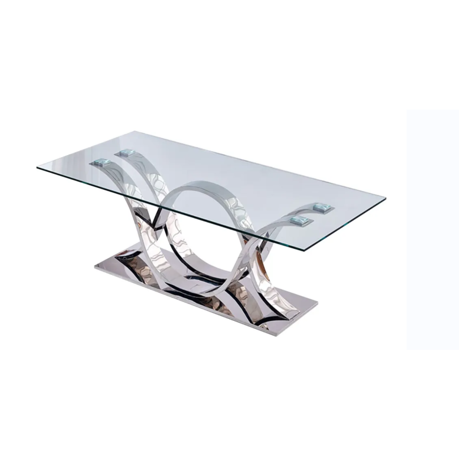 Clear glass coffee table